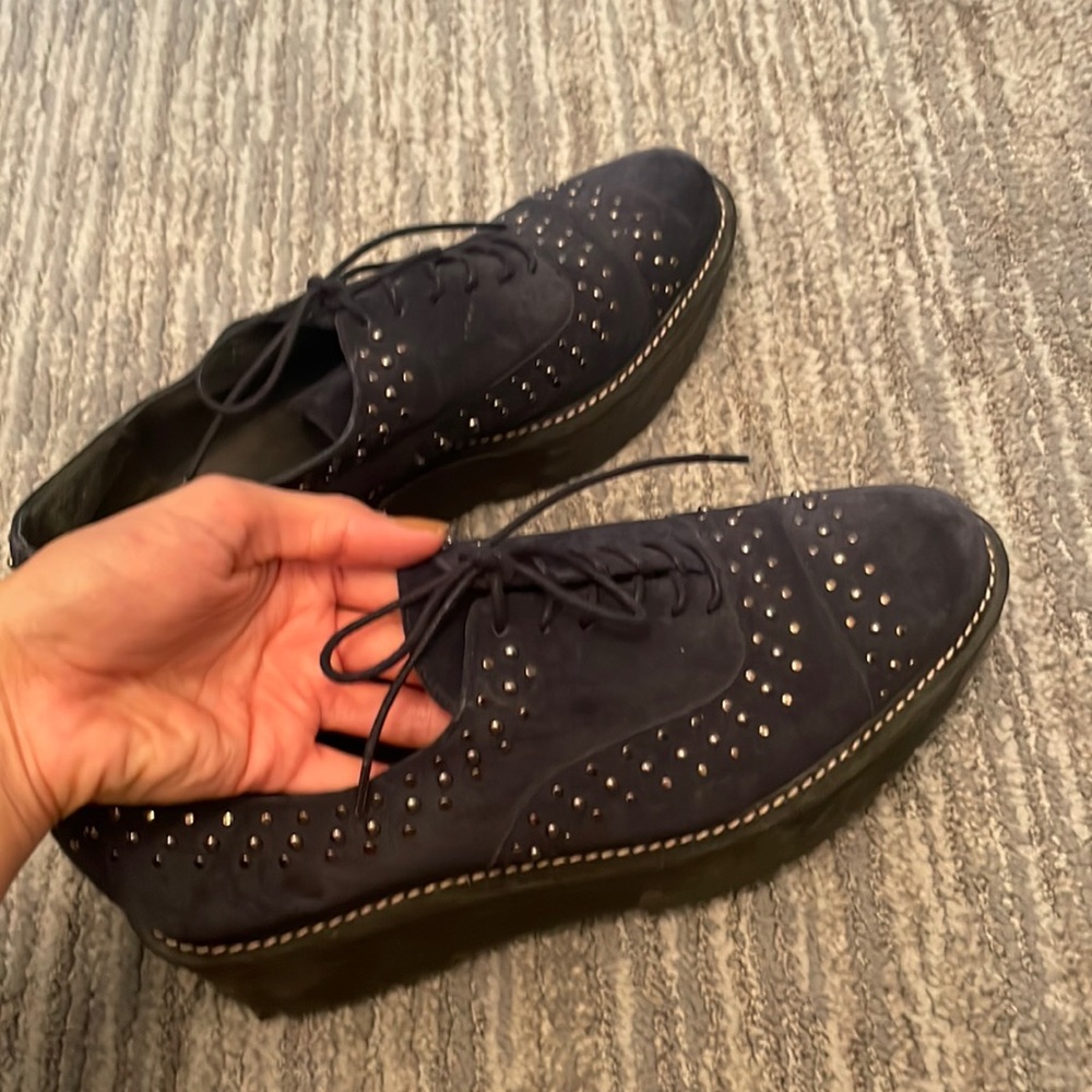 Stuart Weitzman platform suede shoes